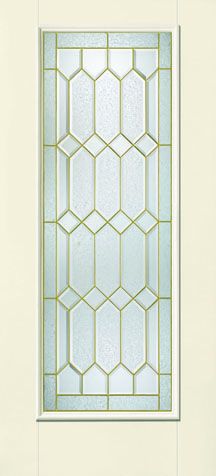 WDMA 30x80 Door (2ft6in by 6ft8in) Exterior Smooth Fiberglass Impact Door Full Lite With Stile Lines Crystalline 6ft8in 1