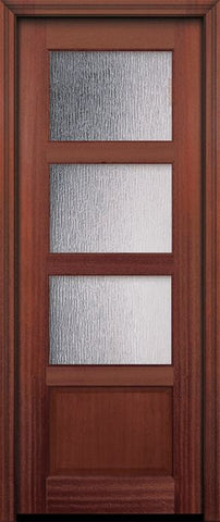 WDMA 30x96 Door (2ft6in by 8ft) Exterior Mahogany 96in 3 lite TDL Continental DoorCraft Door w/Textured Glass 2