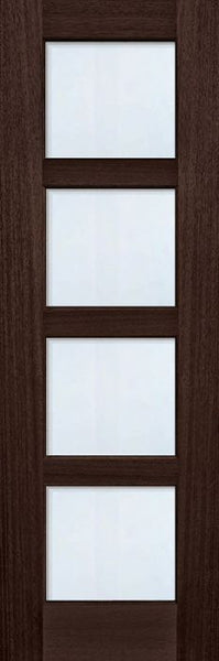WDMA 30x96 Door (2ft6in by 8ft) Exterior Mahogany 96in 4 lite TDL Continental DoorCraft Door w/Bevel IG 1