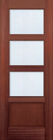 WDMA 30x96 Door (2ft6in by 8ft) Exterior Mahogany 96in 3 lite TDL Continental DoorCraft Door w/Bevel IG 1