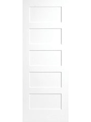 WDMA 32x80 Door (2ft8in by 6ft8in) Interior Barn Pine 80in Primed 5 Panel Shaker Single Door | 4107E 1