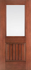 WDMA 32x80 Door (2ft8in by 6ft8in) Exterior Mahogany Fiberglass Impact Door 6ft8in 1/2 Lite Low-E 1