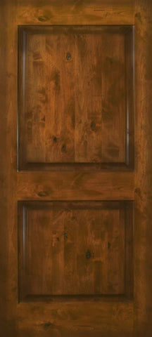 WDMA 32x80 Door (2ft8in by 6ft8in) Exterior Knotty Alder 80in 2 Panel Square Estancia Alder Door 1