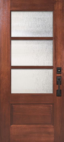 WDMA 32x80 Door (2ft8in by 6ft8in) Exterior Mahogany 80in 2/3 Lite 3 Lite SDL DoorCraft Door 1