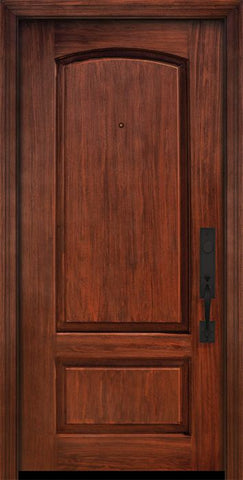WDMA 32x80 Door (2ft8in by 6ft8in) Exterior Cherry IMPACT | 80in 2 Panel Arch or Knotty Alder Door 1