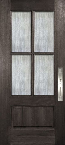 WDMA 32x80 Door (2ft8in by 6ft8in) Exterior Mahogany 80in 4 Lite TDL DoorCraft Door w/Textured Glass 1