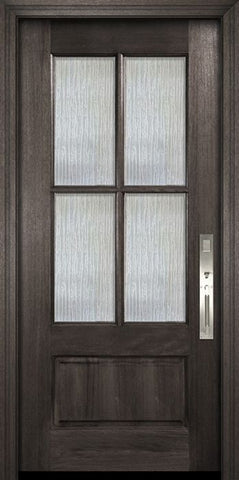WDMA 32x80 Door (2ft8in by 6ft8in) Exterior Mahogany 80in 4 Lite TDL DoorCraft Door w/Textured Glass 2