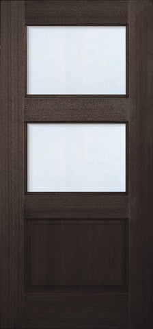 WDMA 32x80 Door (2ft8in by 6ft8in) Exterior Mahogany 80in 2 lite TDL Continental DoorCraft Door w/Bevel IG 1