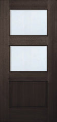 WDMA 32x80 Door (2ft8in by 6ft8in) Exterior Mahogany 80in 2 lite TDL Continental DoorCraft Door w/Bevel IG 1
