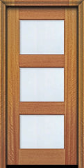 WDMA 32x80 Door (2ft8in by 6ft8in) Exterior Mahogany 80in 3 lite TDL Continental DoorCraft Door w/Bevel IG 2