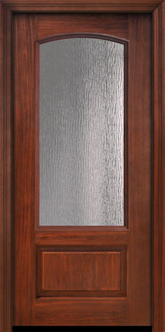 WDMA 32x80 Door (2ft8in by 6ft8in) French Cherry IMPACT | 80in 3/4 Arch Lite Privacy Glass Door 1