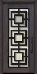 WDMA 32x80 Door (2ft8in by 6ft8in) Exterior Cherry IMPACT | 80in Full Lite Moderna Steel Grille Door 1