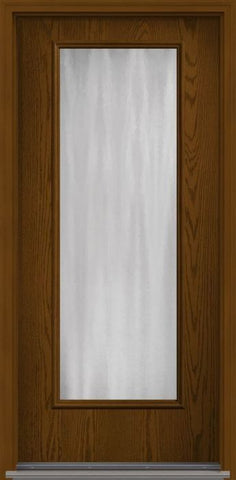 WDMA 32x80 Door (2ft8in by 6ft8in) French Oak Chinchilla Full Lite Flush Fiberglass Single Exterior Door HVHZ Impact 1