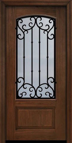 WDMA 32x80 Door (2ft8in by 6ft8in) Exterior Cherry 80in 1 Panel 3/4 Arch Lite Valencia Door 1