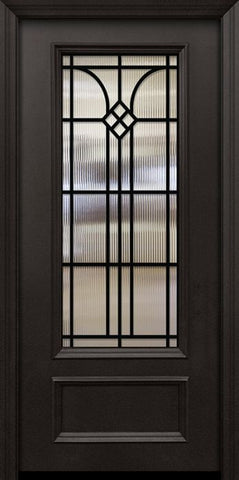 WDMA 32x80 Door (2ft8in by 6ft8in) Exterior 80in ThermaPlus Steel Cantania 1 Panel 3/4 Lite GBG Door 1