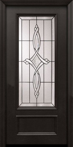 WDMA 32x80 Door (2ft8in by 6ft8in) Exterior 80in ThermaPlus Steel Marsais 1 Panel 3/4 Lite Door 1