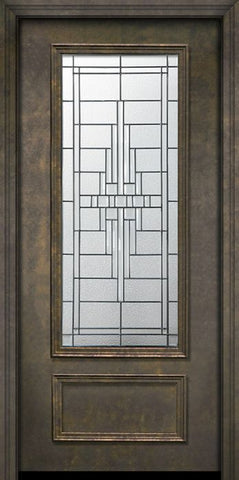 WDMA 32x80 Door (2ft8in by 6ft8in) Exterior 80in ThermaPlus Steel Remington 1 Panel 3/4 Lite Door 1