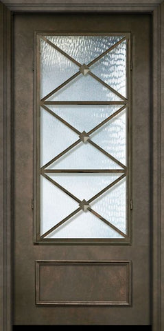 WDMA 32x80 Door (2ft8in by 6ft8in) Exterior 80in ThermaPlus Steel Republic 1 Panel 3/4 Lite Door 1