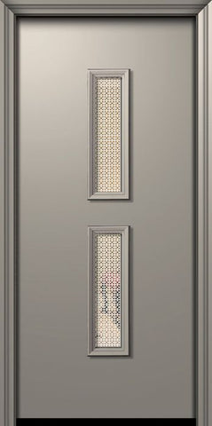 WDMA 32x80 Door (2ft8in by 6ft8in) Exterior 80in ThermaPlus Steel Huntington Contemporary Door w/Metal Grid / Clear Glass 1