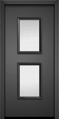 WDMA 32x80 Door (2ft8in by 6ft8in) Exterior 80in ThermaPlus Steel Newport Contemporary Door w/Metal Grid / Clear Glass 1