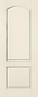 WDMA 32x96 Door (2ft8in by 8ft) Exterior Smooth Fiberglass Impact Door 8ft 2 Panel Soft Arch 1