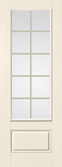 WDMA 32x96 Door (2ft8in by 8ft) Patio Smooth Fiberglass Impact French Door 8ft 3/4 Lite GBG Flat White Low-E 1