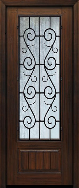 WDMA 32x96 Door (2ft8in by 8ft) Exterior Cherry IMPACT | 96in 1 Panel 3/4 Lite St Charles Door 1