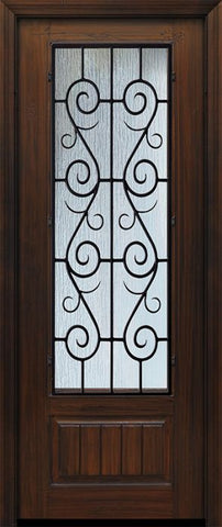 WDMA 32x96 Door (2ft8in by 8ft) Exterior Cherry IMPACT | 96in 1 Panel 3/4 Lite St Charles Door 1
