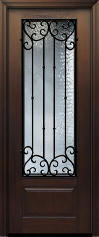 WDMA 32x96 Door (2ft8in by 8ft) Exterior Cherry IMPACT | 96in 1 Panel 3/4 Lite Valencia Door 1