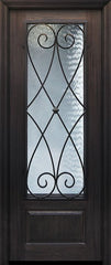 WDMA 32x96 Door (2ft8in by 8ft) Exterior Cherry IMPACT | 96in 1 Panel 3/4 Lite Charleston Door 1