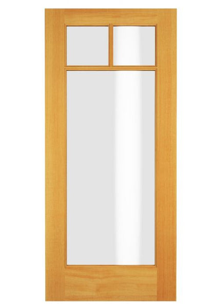 WDMA 34x78 Door (2ft10in by 6ft6in) Exterior Swing Cherry Wood Full Lite Craftsman Arts and Craft Single Door 1