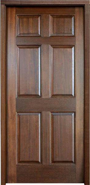 WDMA 34x78 Door (2ft10in by 6ft6in) Exterior Mahogany Colonial Six Panel Impact Single Door 1