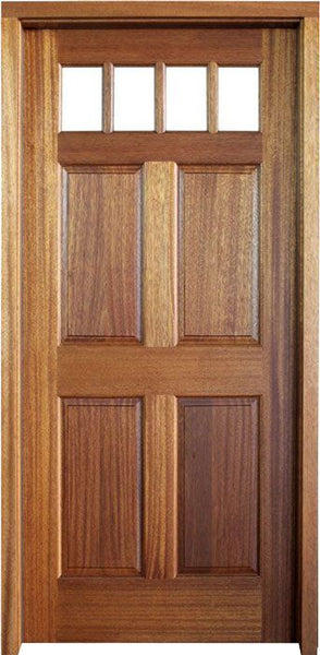 WDMA 34x78 Door (2ft10in by 6ft6in) Exterior Mahogany Louisburg SDL 4 Lite Impact Single Door 1