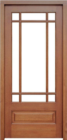 WDMA 34x78 Door (2ft10in by 6ft6in) Exterior Mahogany Madison SDL 9 Lite Impact Single Door 1