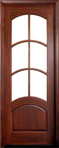 WDMA 34x78 Door (2ft10in by 6ft6in) Exterior Mahogany Aberdeen SDL 6 Lite Impact Single Door 1