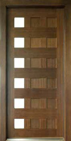 WDMA 34x78 Door (2ft10in by 6ft6in) Exterior Mahogany Milan 12 Panel 6 Lite Impact Single Door Right 1
