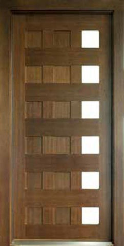 WDMA 34x78 Door (2ft10in by 6ft6in) Exterior Mahogany Milan 12 Panel 6 Lite Impact Single Door Left 1