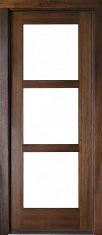 WDMA 34x78 Door (2ft10in by 6ft6in) Exterior Mahogany Milan 3 Lite Impact Single Door 1