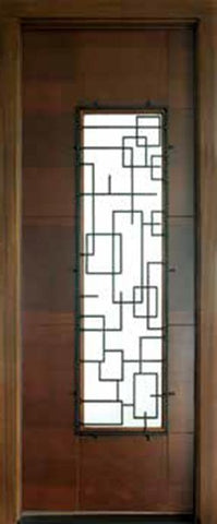 WDMA 34x78 Door (2ft10in by 6ft6in) Exterior Mahogany Milan San Marino Impact Single Door Left 1
