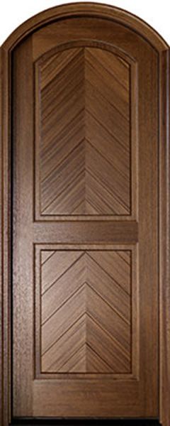 WDMA 34x78 Door (2ft10in by 6ft6in) Exterior Mahogany Manchester Solid Panel Arched Impact Single Door/Arch Top 1