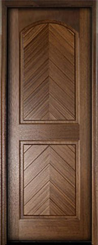 WDMA 34x78 Door (2ft10in by 6ft6in) Exterior Mahogany Manchester Solid Panel Arched Impact Single Door 1