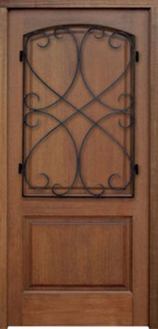WDMA 34x78 Door (2ft10in by 6ft6in) Exterior Mahogany Inglewood Hendersonville Solid Panel Single Door 1