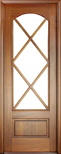 WDMA 34x78 Door (2ft10in by 6ft6in) Patio Mahogany Tiffany Diamond SDL 7 Lite Impact Single Door 1