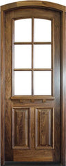 WDMA 34x78 Door (2ft10in by 6ft6in) Exterior Mahogany Craftsman or Walnut Hillcrest Single Door/Arch Top 6-Lite 1