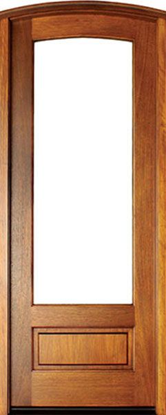 WDMA 34x78 Door (2ft10in by 6ft6in) Patio Mahogany Alexandria Arched 1 Lite Impact Single Door/Arch Top 1-3/4 Thick 1