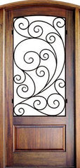 WDMA 34x78 Door (2ft10in by 6ft6in) Exterior Mahogany Burlwood Single/Arch Top Trinity 1
