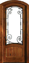 WDMA 34x78 Door (2ft10in by 6ft6in) Exterior Knotty Alder Keowee Boneau Single Door/Arch Top 1