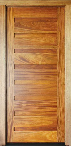 WDMA 34x78 Door (2ft10in by 6ft6in) Exterior Mahogany Milan 8 Panel Single Door 1