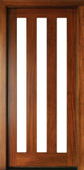 WDMA 34x78 Door (2ft10in by 6ft6in) Exterior Mahogany Milan 3 Lite Single Door 1