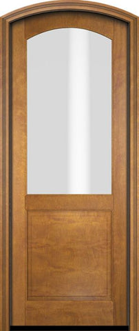 WDMA 34x78 Door (2ft10in by 6ft6in) Exterior Swing Mahogany 2/3 Arch Lite Arch Top Entry Door 1